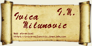 Ivica Milunović vizit kartica